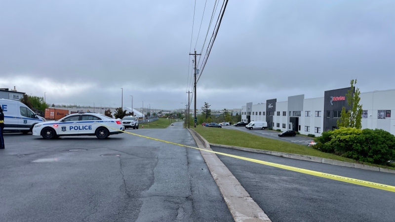 Halifax Regional Police are pictured after a shooting on Colford Avenue in Dartmouth, N.S., on May 3, 2024. (Carl Pomeroy/CTV Atlantic)