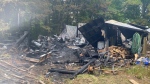 Garage was destroyed by fire in Penetanguishene, Mon. June 3, 2024. (Source: Penetanguishene Fire Services)