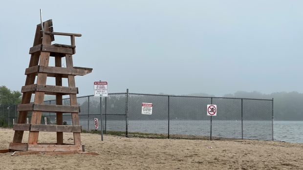 Sandpoint Beach fence in Windsor, Ont., on Monday, June 3, 2024. (Travis Fortnum/CTV News Windsor)