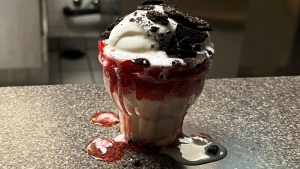 The RCMP provided this photo of a sundae made by a break-in suspect in Kelowna B.C. 