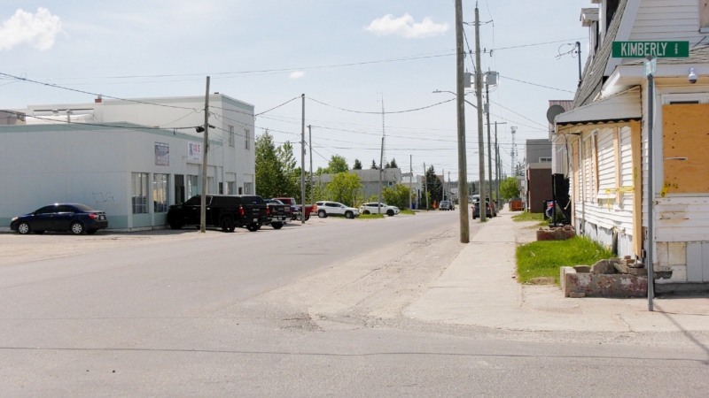 Two stabbing incidents happened in Timmins over the weekend: one on Balsam and Sixth Avenue, the other near Living Space on Spruce Street South. (Lydia Chubak/CTV News)