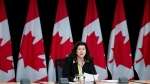 Auditor General of Canada Karen Hogan speaks during a press conference at the National Press Theatre in Ottawa, on Tuesday, March 19, 2024. THE CANADIAN PRESS/Spencer Colby