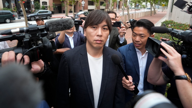 Ippei Mizuhara, the former interpreter for the Los Angeles Dodgers baseball star Shohei Ohtani, arrives at federal court in Los Angeles, Tuesday, June 4, 2024. (Damian Dovarganes / AP Photo)