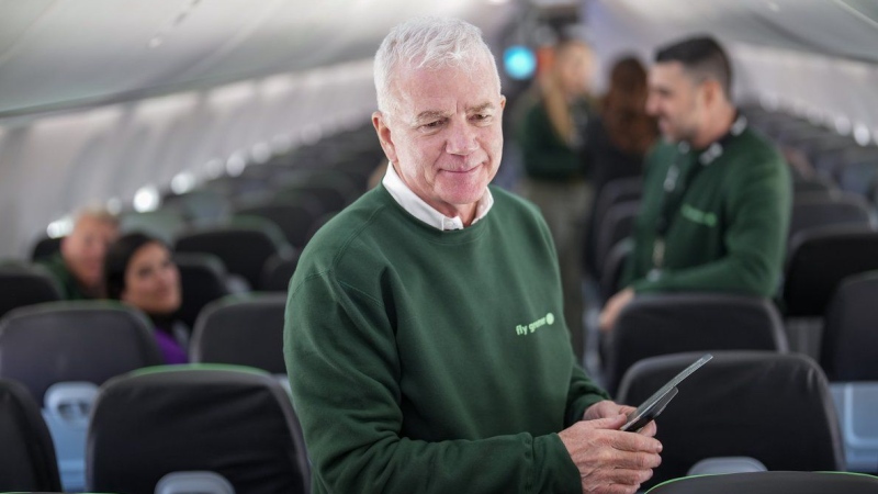 Flair Airlines chief executive Stephen Jones will be stepping down this summer after more than three-and-a-half years at the helm of the discount carrier. (Darryl Dyck/The Canadian Press)
