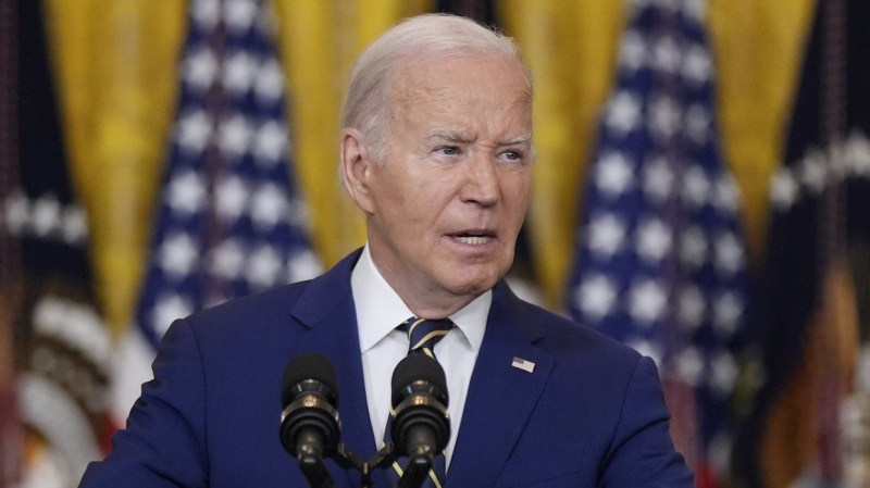 U.S. President Joe Biden speaks about an executive order in the East Room at the White House in Washington, Tuesday, June 4, 2024. (Manuel Balce Ceneta/AP Photo)