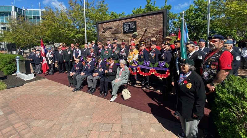 A wreath-laying ceremony was held at the Dieppe Cenotaph in Dieppe, N.B., on June 5, 2024. 