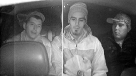 These men are wanted for robbing an Ottawa taxi driver in January. Police released the surveillance photo Thursday, March 18, 2010.