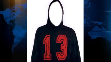 West Shore RCMP investigators believe 18 year old Kimberly Proctor would have been wearing a black colored hoodie style sweatshirt, with the numeric '13' deckled on the front, in red colored fabric. She is believed to have been wearing Converse style high top sneakers, multi colored.  (RCMP handout)