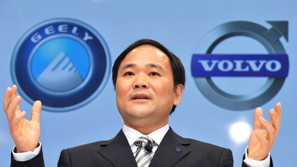 In this photo released by China's Xinhua News Agency, Geely Chairman Li Shufu speaks during a press conference after the signing ceremony in Goteborg of Sweden, Sunday, March 28, 2010. (AP / Xinhua, Wu Wei)