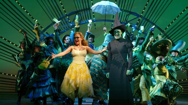 Kristin Chenoweth and Idina Menzel in a scene from the original Broadway company of ``Wicked.'' The CD cast recording of the musical has now gone platinum, selling more than 1 million copies. (AP Photo/Joan Marcus)