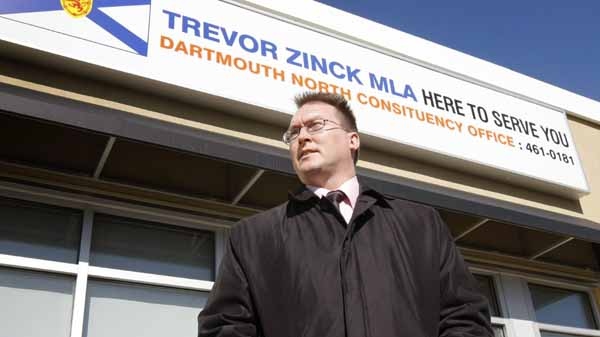 Nova Scotia MLA Trevor Zinck poses outside his constituency office in Dartmouth, Nova Scotia, on Thursday March 25, 2010. Zinck, who represents the riding of Dartmouth North, has been suspended from the Nova Scotia NDP party caucus because of issues surrounding his constituency bills. (THE CANADIAN PRESS/Mike Dembeck)