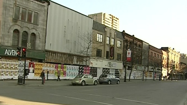 It will cost more than $100 million to revitalize the Seville Theatre block on the north side of Ste. Catherine St. W. between Chomedy and Lambert Closse Sts. (April 12, 2010)