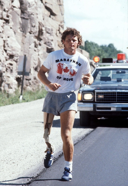 This is a undated photo of Terry Fox during his run across Canada to raise money for cancer research. He did not finish the run and died in a Vancouver hospital in 1981. (THE CANADIAN PRESS)