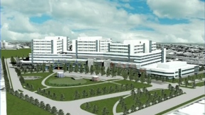 An artist's sketch of what the MUHC superhospital will look like.