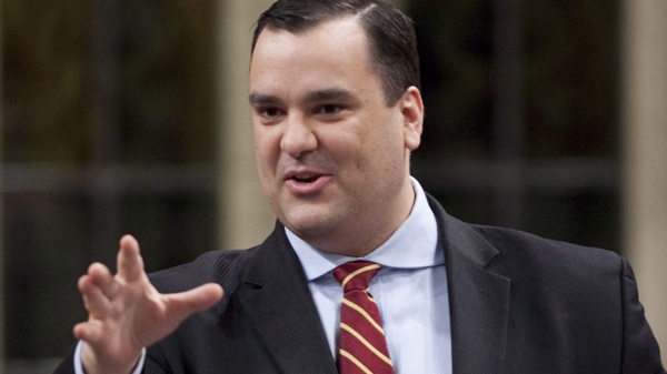 Heritage Minister James Moore responds during question period in the House of Commons on Parliament Hill in Ottawa, Tuesday, March 23, 2010. (Adrian Wyld / THE CANADIAN PRESS)  