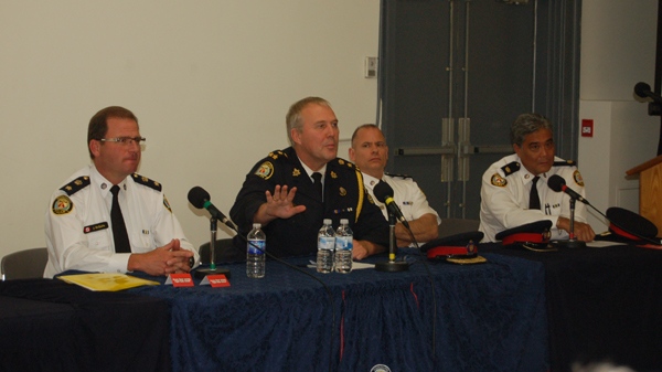 Toronto Police Chief Bill Blair and fellow officers met with the LGBT community on May 4, 2010 to discuss the concerns of local residents. (Sandie Benitah/CTV.ca)