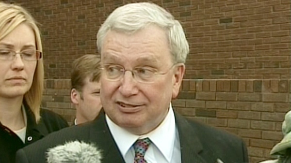 Robert White, a lawyer representing Syncrude, speaks to the media outside of the Alberta Provincial Court in St. Albert, Wednesday, May 12, 2010.
