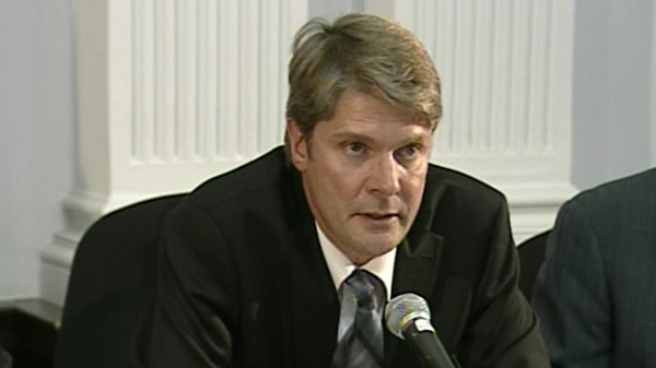 Jacques Bergeron, Montreal's auditor general, speaks to reporters at a news conference on Tuesday, May 18, 2010.