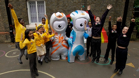 Meet Wenlock and Mandeville, the official mascots for the 2012 London Olympic and Paralympic Games, May 19, 2010. (AP Photo/Matt Dunham) 
