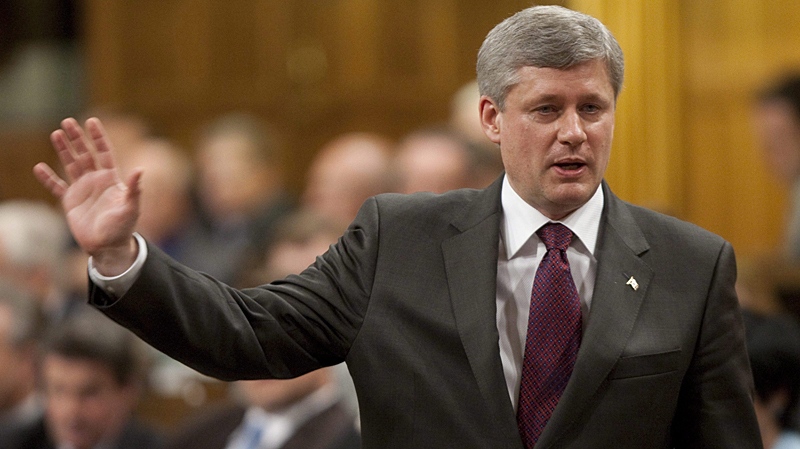 Prime Minister Stephen Harper responds to a question during Question Period in the House of Commons on Parliament Hill in Ottawa, Wednesday May 26, 2010. (Adrian Wyld / THE CANADIAN PRESS)