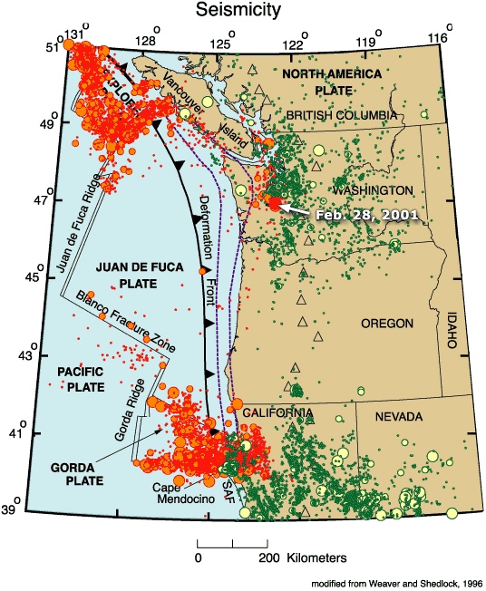 Map of the Juan de Fuca Plate is seen in this image courtesy the U.S. Geological Survey.