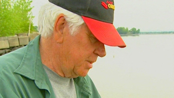 Maurice Noel, who has cast his line into the St. Lawrence river near Montreal for decades, speaks with CTV News in this undated photo.