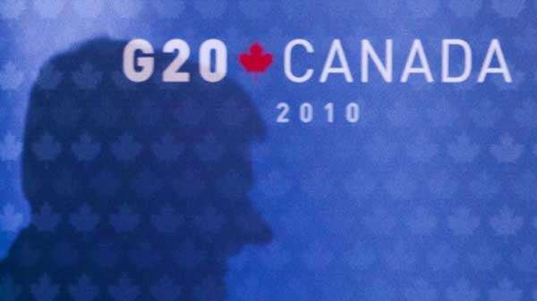 Prime Minister Stephen Harper addresses the G20 Sherpas' meeting in Ottawa on Thursday March 18, 2010. (Sean Kilpatrick / THE CANADIAN PRESS)
