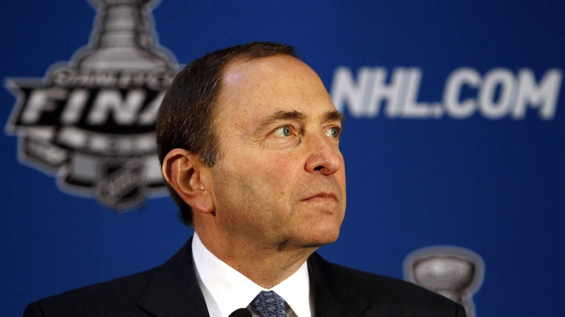 NHL commissioner Gary Bettman addresses the media during a news conference in Chicago, Friday, May 28, 2010. (AP / Nam Y. Huh)
