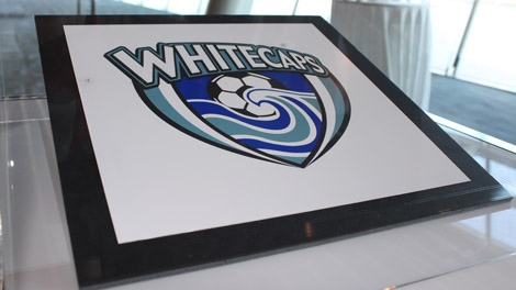 The Vancouver Whitecaps FC unveiled their new white-capped mountain logo symbolic of Vancouver's famous skyline, June 8, at the Vancouver Convention Centre. Hilary Atkinson, CTV