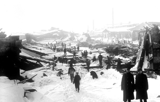 The aftermath of the Halifax explosion is shown in this 1917 file photo. (THE CANADIAN PRESS)