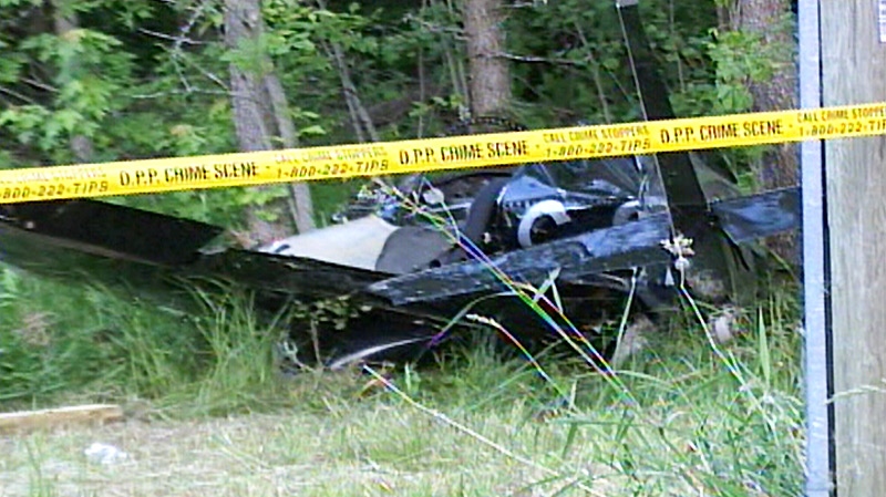 A 61-year-old pilot from Orillia, Ont., is in critical condition after crashing his small home-build plane on Tuesday, June 8, 2010.