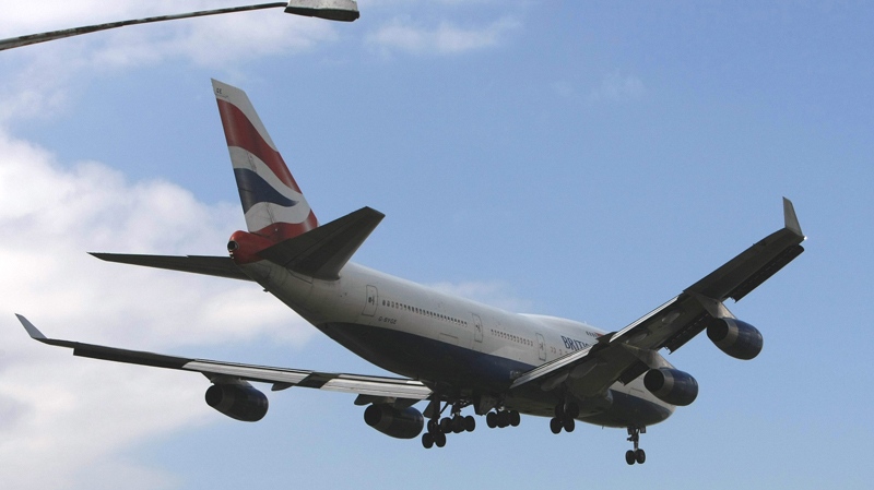A British Airways Boeing 747 comes in to land at London's Heathrow Airport Monday, May 17, 2010. (AP / Alastair Grant)