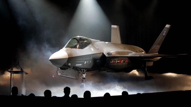 The Lockheed Martin F-35 Joint Strike Fighter is shown after it was unveiled in a ceremony in Fort Worth, Texas, July 7, 2006. (AP / LM Otero)