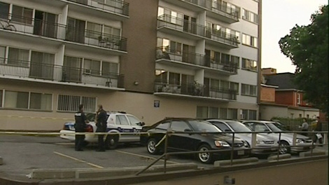 A man died of his injuries after falling from a balcony at an apartment building on James Street in Ottawa's Centretown neighbourhood, Monday, June 14, 2010.