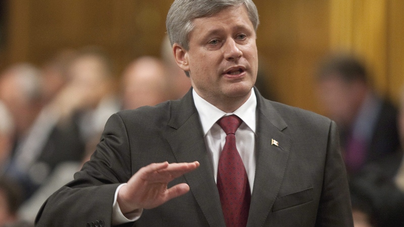 Prime Minister Stephen Harper responds to a question during Question Period in the House of Commons on Parliament Hill in Ottawa, Wednesday June 16, 2010. (Adrian Wyld / THE CANADIAN PRESS)