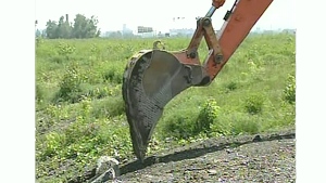 Excavation began today at the Glen Yard, next to Vendome train station, on the MUHC superhospital (June 17, 2010)