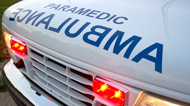 A 25-year-old man was taken to hospital Wednesday after falling from an apartment balcony.