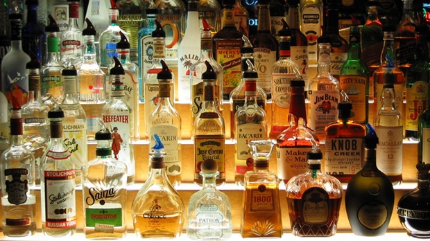 Alcohol on a Bar
