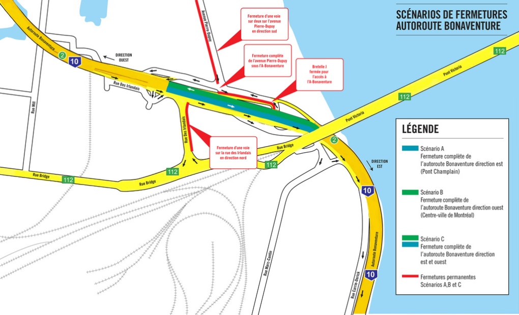 Maintenance work on the Bonventure expressway will last for a four-month period. (Courtesy: The Jacques Cartier and Champlain Bridge Incorporated)