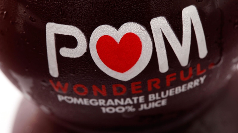 A bottle of POM Wonderful juice
