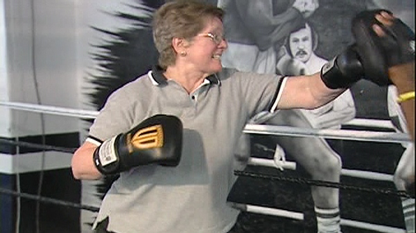 Gwen Spurll gets in a few good blows in a boxing ring. (May 24, 2012)