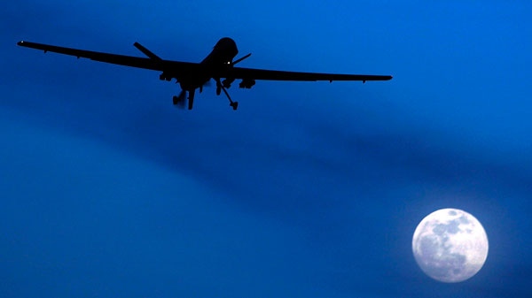 An unmanned U.S. Predator drone flies over Kandahar Air Field, southern Afghanistan, Jan. 31, 2010. (AP / Kirsty Wigglesworth)