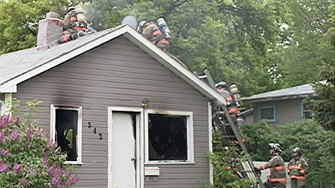 Fire broke out in this home in the 500 block of Avenue M Sunday.