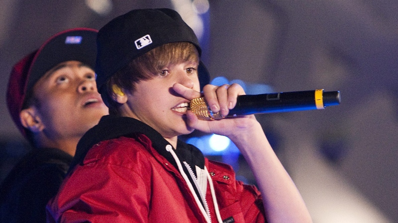 Justin Bieber performs during the MuchMusic Video Awards in Toronto, Sunday June 20, 2010. THE CANADIAN PRESS/Chris Young
