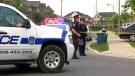 Peel police investigate a shooting in Brampton, Ont., Monday, May 28, 2012.
