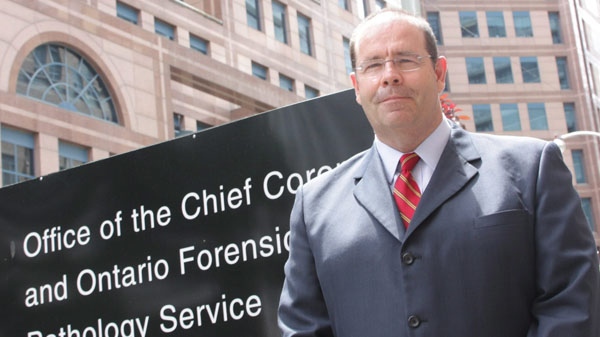 Dr. Andrew McCallum, chief coroner of Ontario, is seen outside his offices in Toronto on Thursday, May 31, 2012. McCallum's office has turned up about 120 possible cases of previously unidentified child and youth deaths linked to the Indian residential school system. THE CANADIAN PRESS/Colin Perkel