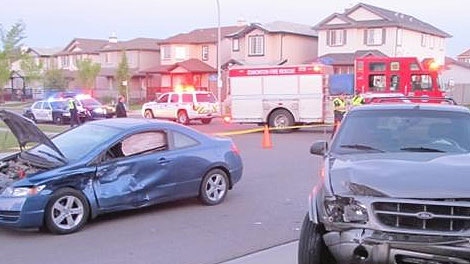 This was the scene of a crash in northeast Edmonton on Wednesday, May 30, 2012. Facebook