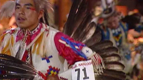 A costume featuring eagle feathers is shown in this file image. (CTV)