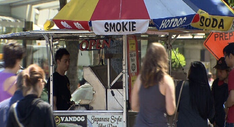 A hot dog vendor in downtown Vancouver could soon face some interesting competition. July 2, 2010. (CTV)