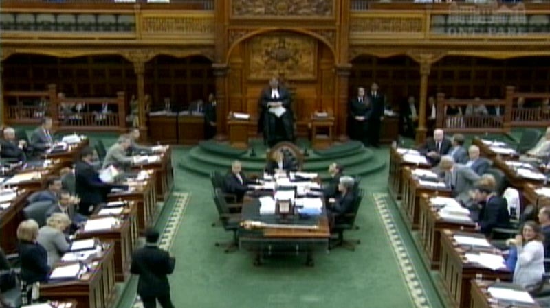 MPPs sit in the Ontario legislature ahead of a vote on the provincial budget.